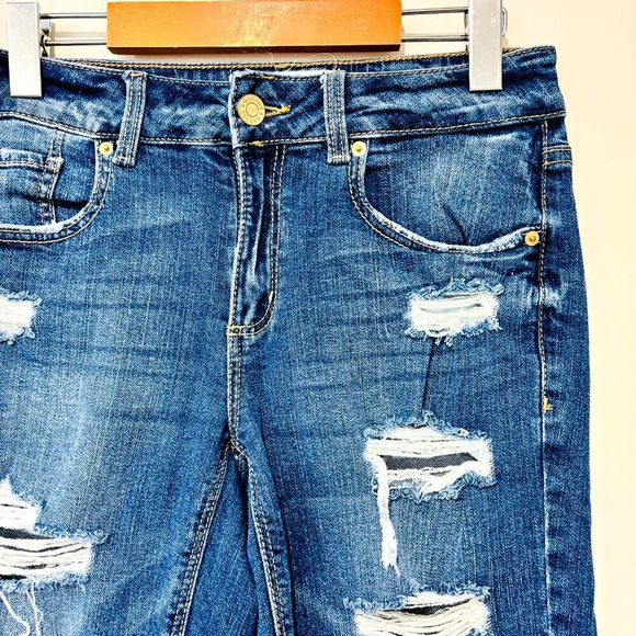 GARAGE Dark blue distressed jeans - Picture 7 of 13